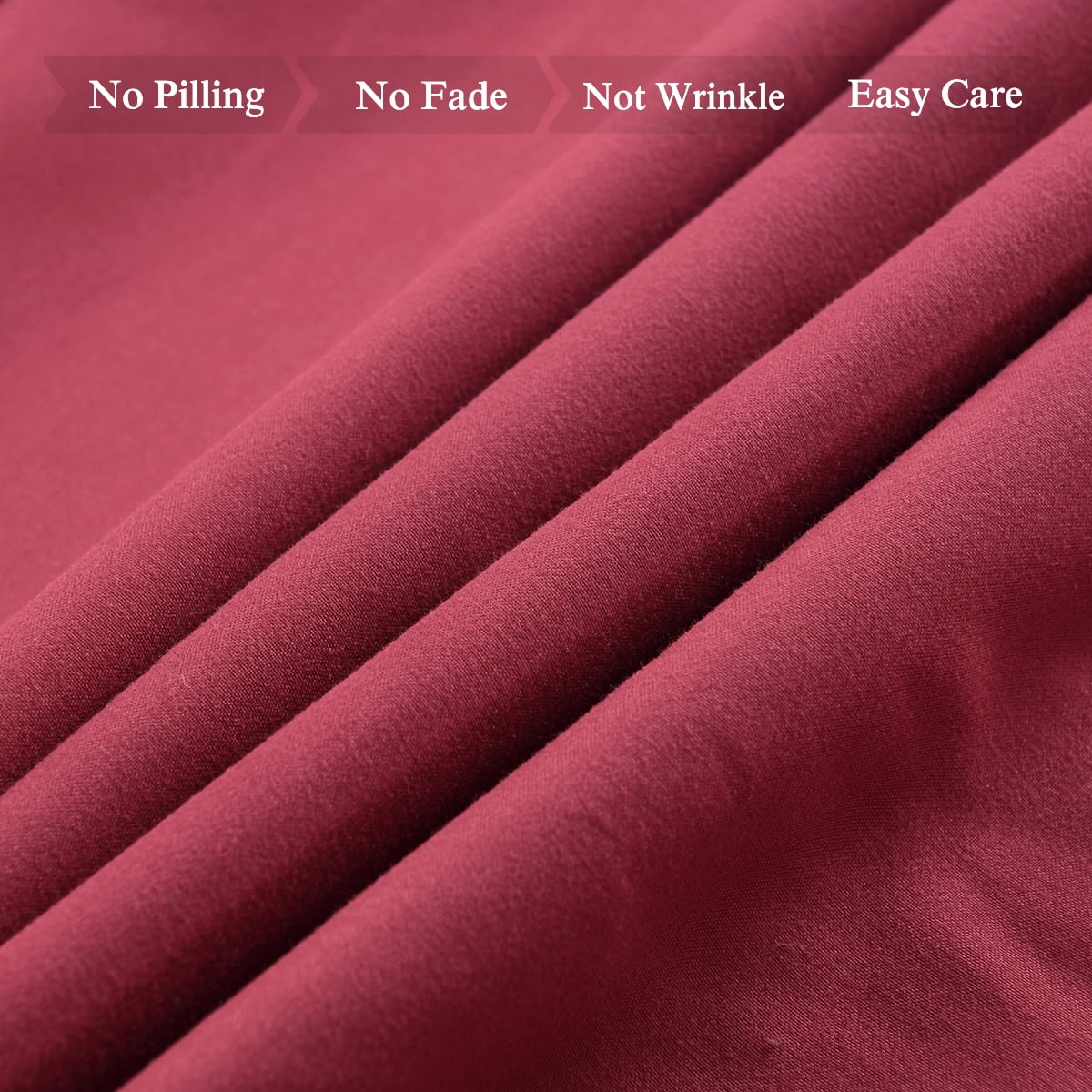 JML Bedding Queen Bed Sheets Set - 4 Piece Bedding - Brushed Microfiber 100% Polyester - Shrinkage and Fade Resistant - Easy Care (Queen, Burgundy)