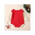 thumbnail image 3 of Baby Boys Girls Autumn Romper Long Sleeve O Neck Christmas Tree Print Patchwork Romper, 3 of 8