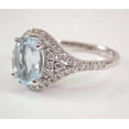 thumbnail image 2 of Women 2.50Ct Oval Cut Simulated Aquamarine Engagement Ring 14K White Gold Plated, 2 of 5
