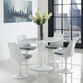 thumbnail image 4 of Oval Tulip Table, 60” Faux White Marble Top Dining Table, 4 of 4