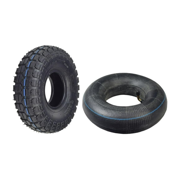 AlveyTech 4.10/3.50-4 Scooter & Mini ATV Tire with Knobby Tread (Tire and Tube)