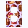 thumbnail image 2 of Metal Light Switch Wall Plate Outlet Cover (Coffee Mocha Candy Bean Toffee Swirl Purple Heart - Single Duplex), 2 of 2