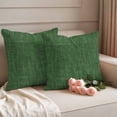 thumbnail image 2 of Dark Green Burlap Texture Outdoor Waterproof Pillow Covers, Farmhouse Vintage Green Decorative Square Throw Pillowcase Sofa Cushion Sham for Patio/Couch/Chair, 18"x18" 2 Pack, 2 of 8