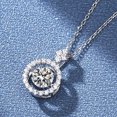 thumbnail image 6 of Women Necklace Rhinestone Round Pendant Necklace Sparkling Jewelry Anniversary Gift for Wife Girlfriend Mother, 6 of 7