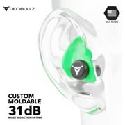 Decibullz Custom Molded Earplugs Pro Pack, One Size - Green Bundle