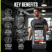 NutraBio Muscle Matrix Protein Powder - 25g of Protein Per Scoop - Whey Isolate and Micellar Casein Combo for Fast and Slow Release - Vanilla - 2 Pounds, 28 Servings