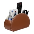 thumbnail image 5 of Fosinz Soporte para control remoto Organizador Mesa Escritorio Almacenamiento de control de cuero Organizador de control remoto de TV con 5 compartimentos espaciosos (marrón), 5 of 5