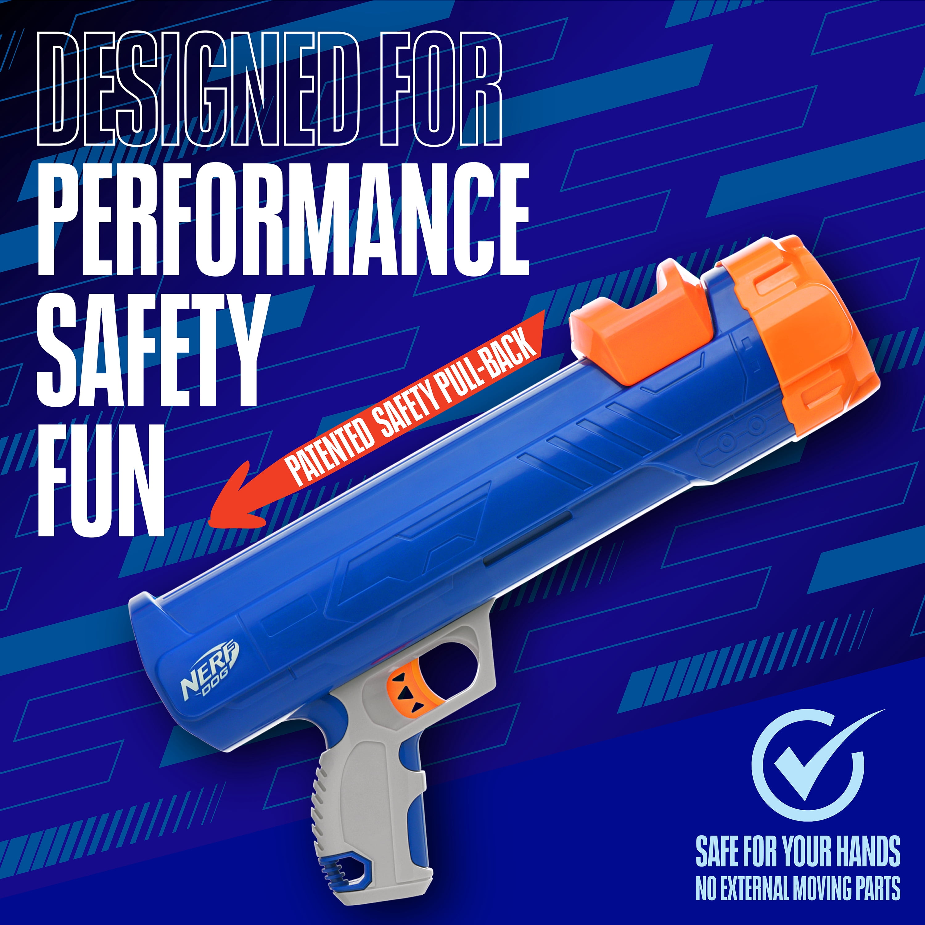 Nerf Dog Tennis Ball Blaster Dog Toy with 3 Balls, 12 inches