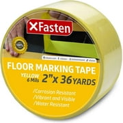 XFasten Floor Marking Vinyl Tape, 2 Inches x 36 Yards 5.2 Mils Thick, Concrete Industrial Marking Tape for Industrial Warehouses, Gyms, Dance Floors, Courts, and Athletic Sporting Events