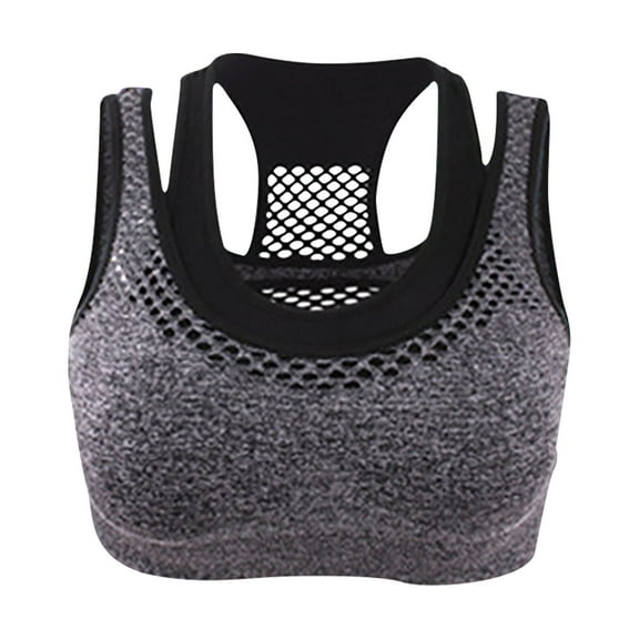 Darzheoy Sports Bras for Women Sexy Wire Free Mesh Sports Underwear Yoga Running Quick Drying Vest Bra 34/75AB