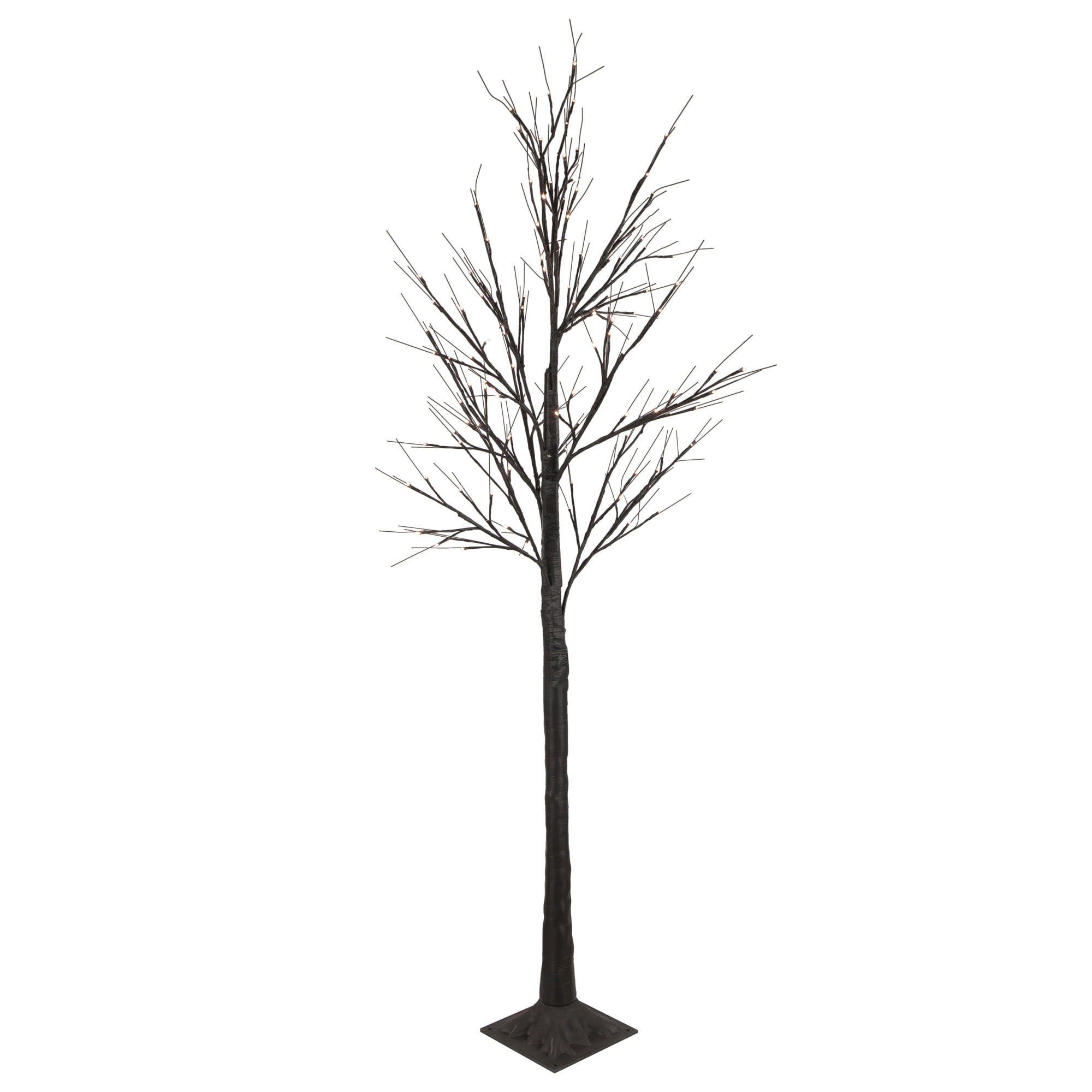 6' LED Lighted Black Christmas Twig Tree - Warm White Lights