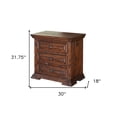 thumbnail image 5 of HomeRoots 527049 32 in. Brown Three Drawer Nightstand, 5 of 5