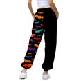 thumbnail image 6 of Women Halloween Cute Ghost Print Jogger Pants JIANLAI Drawstring Elastic Waist Casual Sweatpants With Side Pockets, Loose Fit Fall Festival Loungewear Trousers, 6 of 8