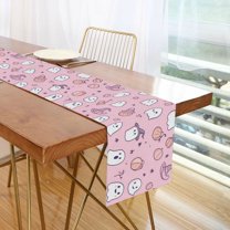Yayeee Table Runner 90 inches Long Home Kitchen Dinning Party Decoration, Pink Halloween