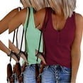 thumbnail image 4 of WBQ Women's vest, button vest solid color V-neck sleeveless top, 4 of 6