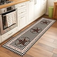thumbnail image 3 of Retro Mottled Washable Area Rug 2 x 6 ft Country Star Farmhouse Black Buffalo Plaid, Soft Non Slip Rugs Stain Repellent Indoor Felt Carpet for Living Dining Room Bedroom Home Office, 3 of 9