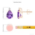 thumbnail image 2 of ANGARA Natural Claw-Set Pear 2 ct Amethyst Solitaire Stud Earrings in 14K Rose Gold for Women (Size-8x6mm) | February Birthstone, Anniversary, Jewelry Gift for Women | Natural Amethyst Earrings, 2 of 8