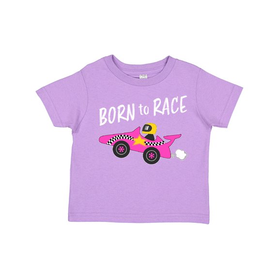 Inktastic Born to Race- Pink Race Car Boys or Girls Toddler T-Shirt
