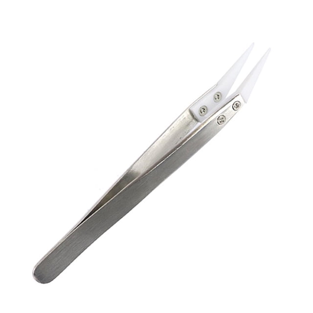 Pinzas de material acero inoxidable Big Bend Handheld Anticorrosión Resistente al calor Extractor de alicates de cerámica para el cabello Punta inclinada - Tipo de curva Tipo de curva pequeña shamjiam Pinzas herramientas