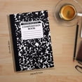 thumbnail image 3 of 1 Pc Composition Notebook, Wide Ruled Composition Book, Marble Composition Notebooks for Note Taking, 30 Sheets/60 Pages, Hard Cover, Sewn Binding, Classroom Must Haves, Office Supplies, Black, 3 of 8