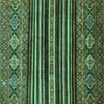 thumbnail image 1 of Ahgly Company Machine Washable Indoor Square Abstract Turquoise Blue Modern Area Rugs, 6' Square, 1 of 4