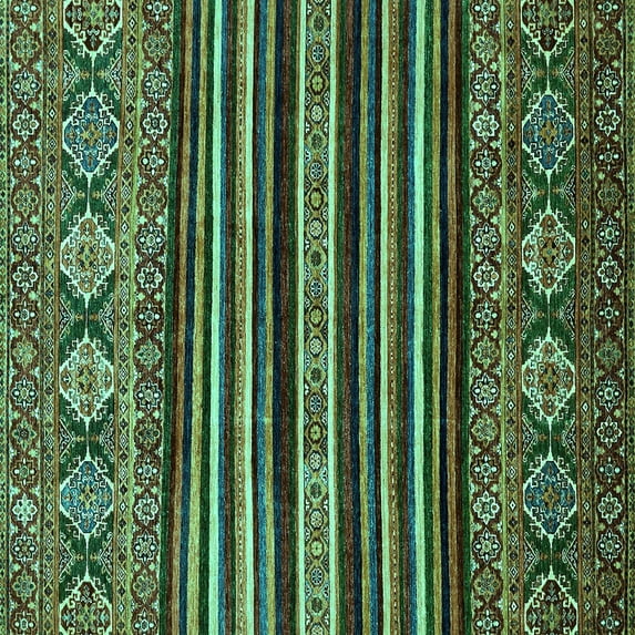 Ahgly Company Indoor Square Abstract Turquoise Blue Modern Area Rugs, 4' Square