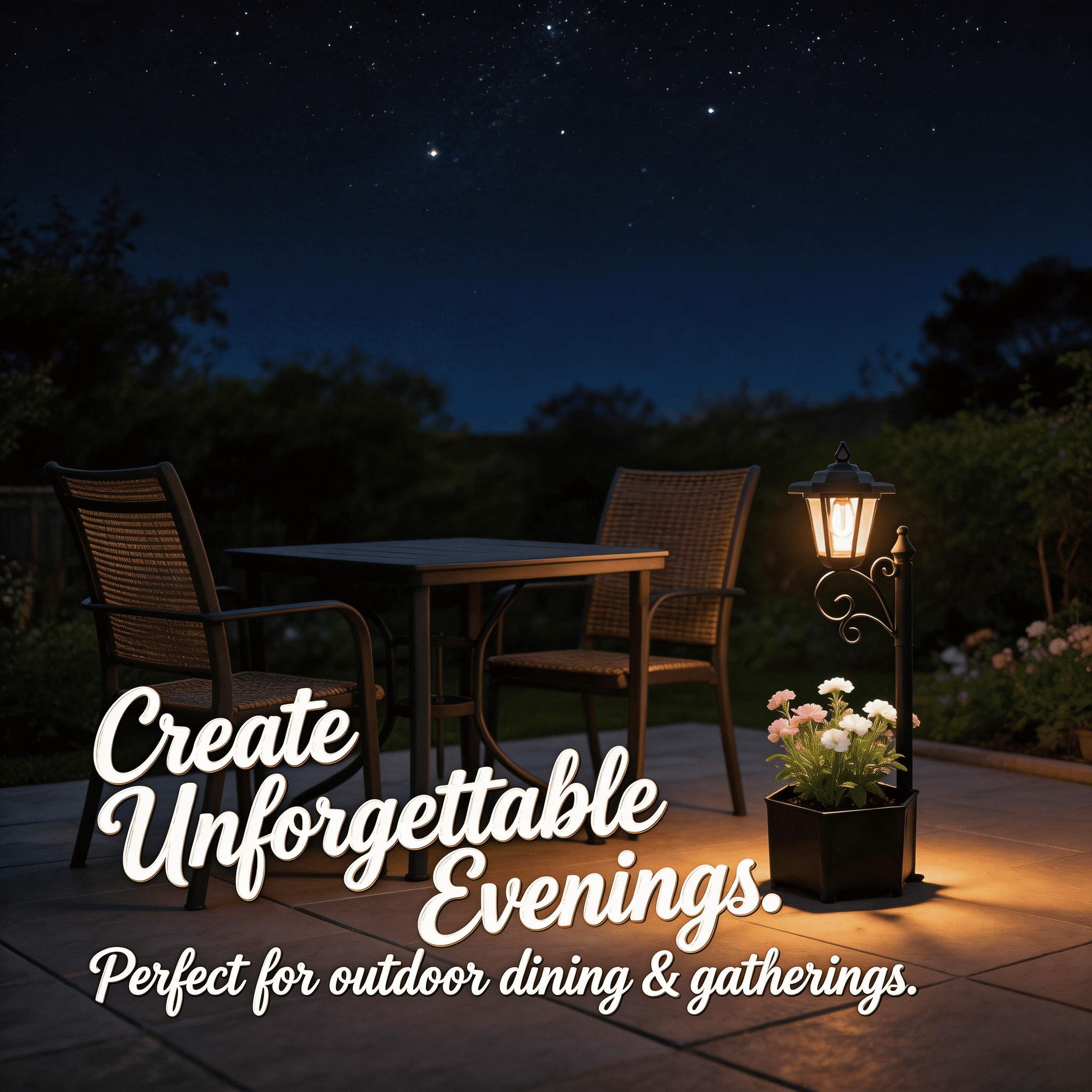 DJGIFI 73cm Solar Pathway Light with Planter,  Auto On/Off Outdoor Garden Light, LED Bulb for Patio