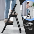 thumbnail image 5 of 2-Step Ladder with Wide Anti-Slip Platform & Thick Rubber Feet | Heavy Duty Foldable & Portable | 330 lbs Capacity, Steel Frame, Rubber Handgrip, Folding Step Stool, 5 of 6