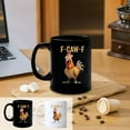 thumbnail image 3 of WKSCLPAI Funny Chicken Mug, Novelty Turkey Cup, Ceramic Coffee Cup for Men Women, Gift for Your Friends, Coworkers, Ideal Present Birthday, 11 Oz(Black), 3 of 8