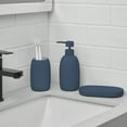 thumbnail image 3 of Mainstays Ceramic Stoneware Bath Accessories 3-Piece Set, Blue – Soap Pump Dispenser, Tumbler, and Accessory Tray, 3 of 5