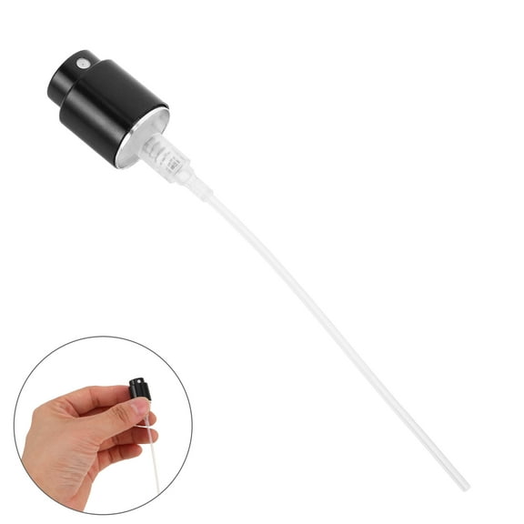 SEWCHICS 10Pcs Perfume Spray Cap Replacement with Large Edge Sleeve Durable Aluminum Black Spray Nozzle