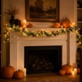 thumbnail image 5 of Halloween Pumpkin Leaf Garland, Artificial Fall Harvest Vine Decoration, Mixed Color Floral Garland, Flexible Hanging Greenery For Fireplace Door Wall Window Table Party Holiday Decor, 5 of 6