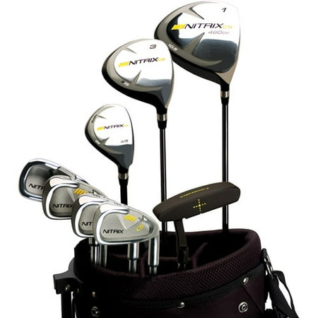 My Overall Opinion Nitrix Pro is a complete golf set for golfers of all skill levels. Set includes an over size driver and 3 wood equipped with graphite shafts for optimal power and consistency. The hybrid paired with the 6/7, 8, 9, PW irons feature stainless steel and wide soles with steel shafts for better accuracy at any distance/5(12).
