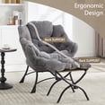thumbnail image 5 of Gray Lazy Chair with Ottoman – Cozy Lounge Chair for Bedroom, Living Room, and Balcony, Effortless Assembly, 5 of 7