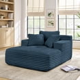 thumbnail image 2 of Compressed Chaise Lounge Sofa Bed - Fluffy Corduroy Upholstered, Deep Seat Cloud Couch for Living Room,Blue, 2 of 10