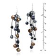 thumbnail image 2 of Striking Waterfall Freshwater Black Pearl .925 Silver Hooks Earrings, 2 of 5