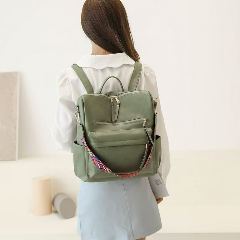 Yomym Fashion Backpack Purses for Women, College Backpacks Convertible Shoulder Satchel Handbags Travel Backpack, Multipurpose Zip Multiple Pockets