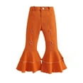 thumbnail image 2 of KYAIGUO 1-6T Girls Spring Flare Pants for Baby Toddler Fall Elastic Waist Bell Bottom Soft Casual Wide Leggings Trousers, 2 of 10