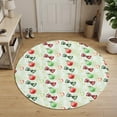 thumbnail image 3 of Round Area Rugs 5Ft, Candy Fruits Non-Slip Washable Circle Rugs Carpet, Vibrant Summer Rustic Bows Green Stripes Indoor Outdoor Rug Floor Mats Throw Runner for Bedroom Living Room Bathroom, 3 of 8