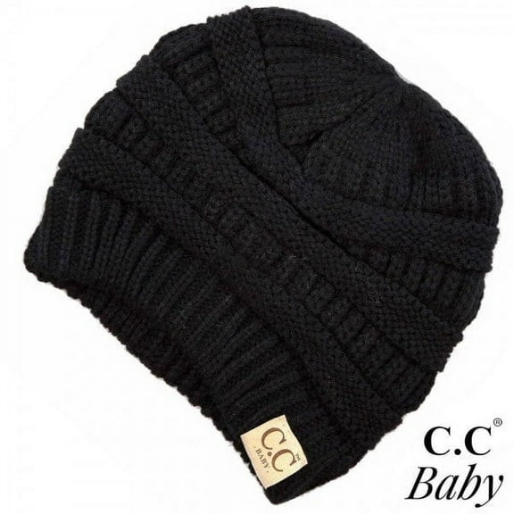 CC Baby Solid Knit Skully Newborn - 9 Months Beanie in Black - Soft, Warm Hats for Babies and Toddlers - Cozy Winter Wear