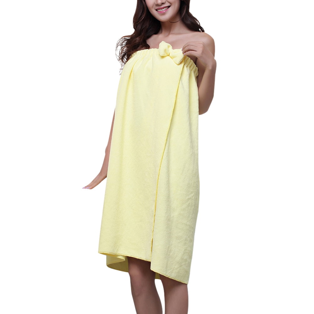 ZEDWELL Microfiber Women Shower Bath Towel Robe Bowknot SPA Absorbent Body Wrap Towel