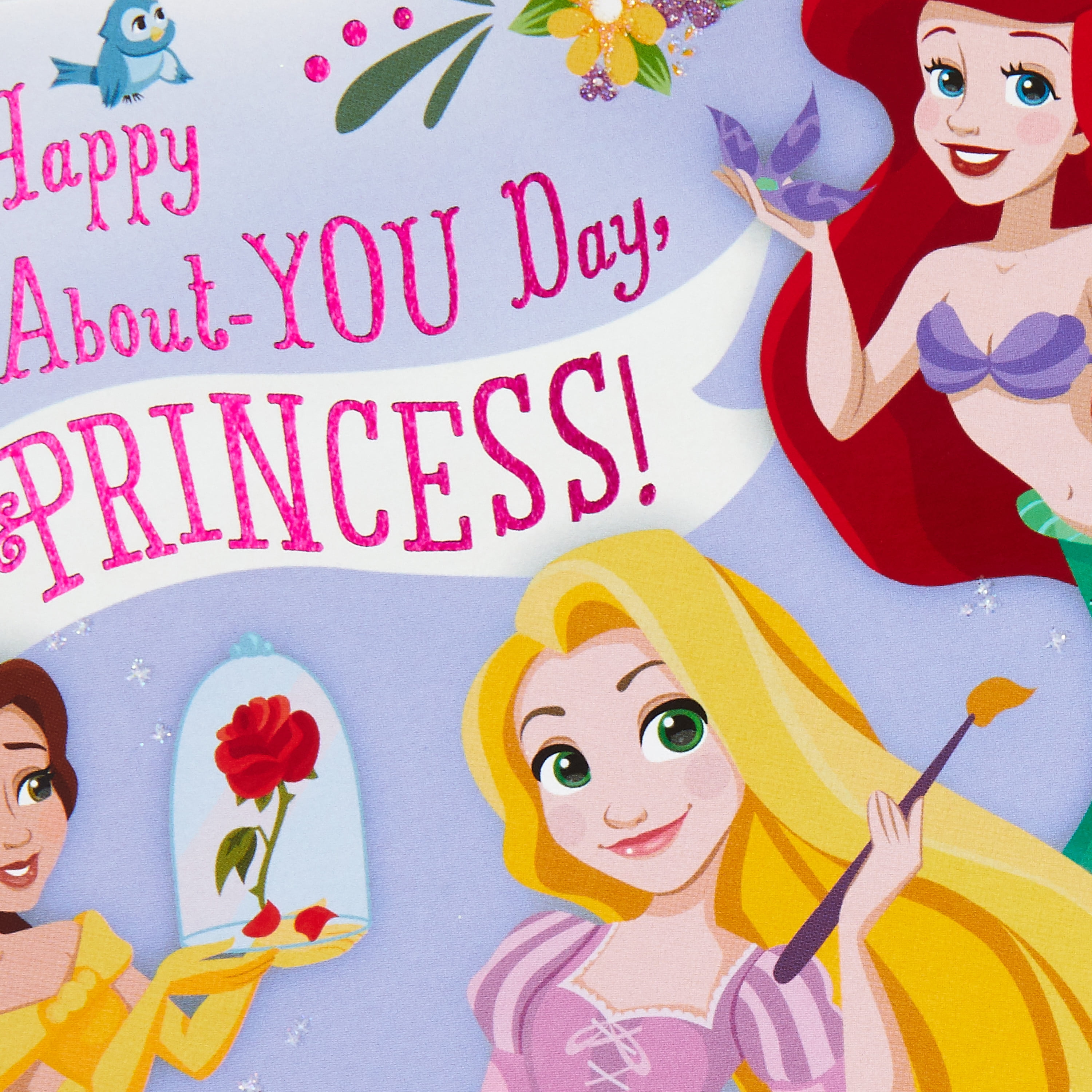 Hallmark Disney Princess Birthday Greeting Card with Door Hanger for Girl (All-About-You Day)