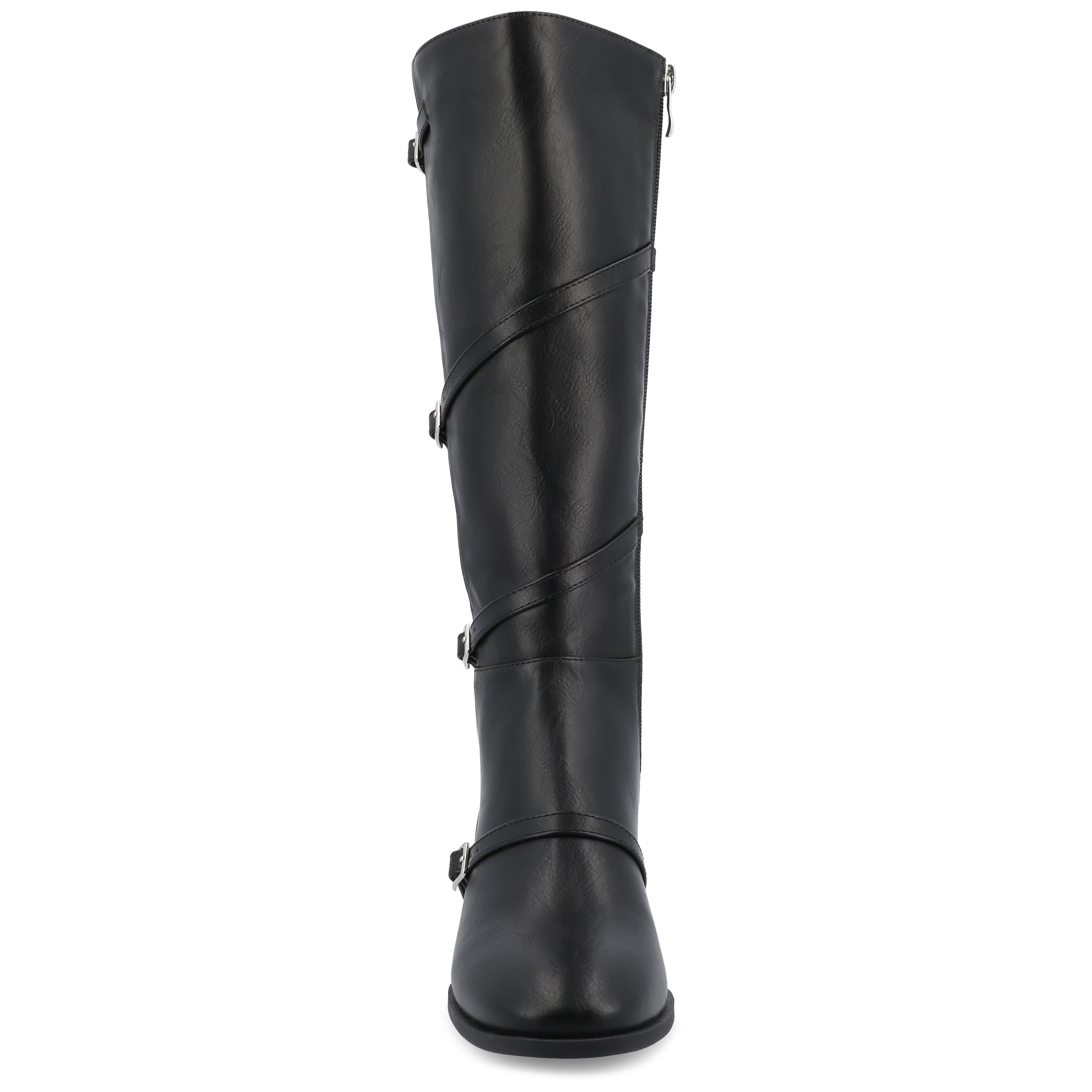 Journee Womens Elettra Stacked Block Heel Round Toe Boots