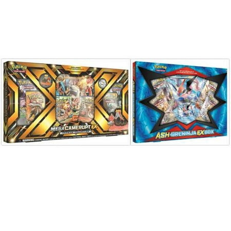pokemon mega camerupt ex premium collection box and ash greninja ex