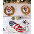 thumbnail image 3 of Cloth Napkins Retro Watercolor American Flag on Linen Washable Soft Kitchen Dinner Napkin Set of 6,Independence Day Theme Reusable Cocktail Napkins for Wedding Holiday Party Event,20x20In, 3 of 7