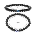 thumbnail image 5 of 2pzs Pulsera Ojo Turco Regalo Hombre Mujer Suerte Protección Negro, 5 of 5
