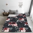 thumbnail image 5 of Pofeuu Watercolor Floral Print Ultra-Soft Micro Fleece Blanket,for Bed Or Sofa,All Season Throw Blankets Flannel Blanket-50"x40", 5 of 7