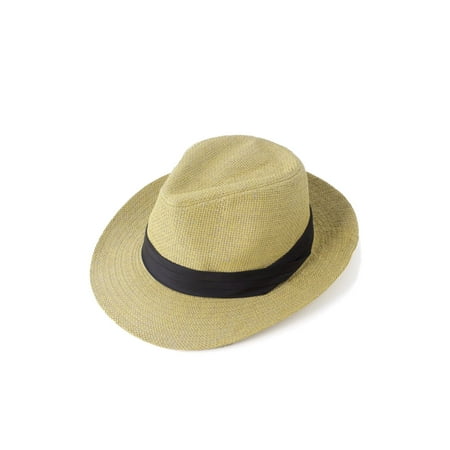 Zodaca Floppy Straw Summer Sun Hat Fedora for Girl Lady Women Unisex Men Trendy Basic cowboy Fashion Stylish Outdoor Brimmed Brim Beach Cap