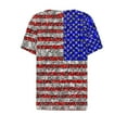 thumbnail image 5 of 4th of July Shirts Women Button Henley V Neck Tshirts American Flag Stars Stripes Graphic Tee Short Sleeve Summer Tops Dressy Casual Tunic Memorial Day Patriotic T Shirt Independence Day Outfits, 5 of 5
