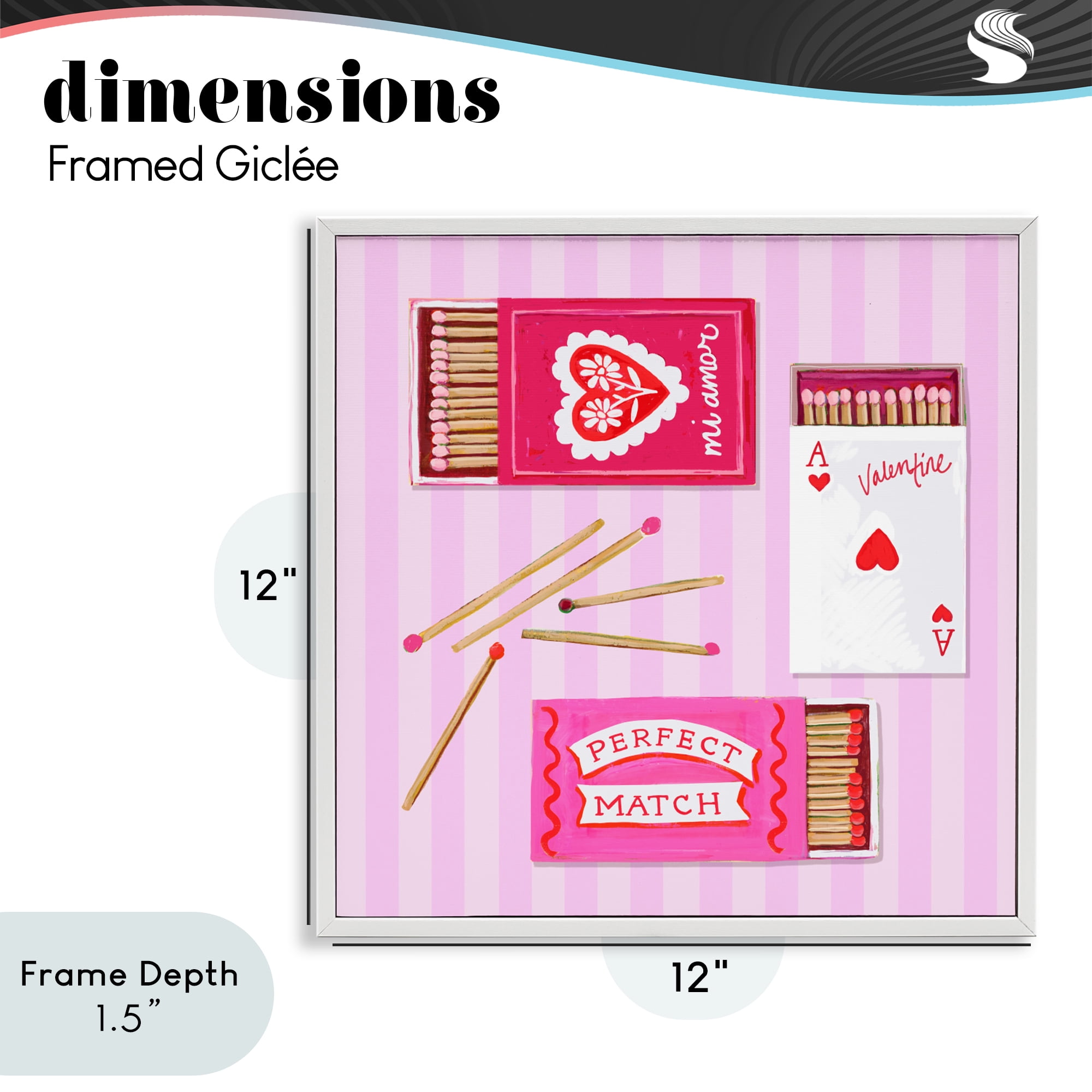 Stupell Industries Romantic Valentine's Matchboxes White Framed Giclee Art, design by Rachael Reese